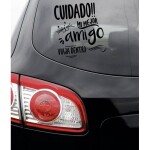 Pegatina Cuidado Amigo Viaja Dentro