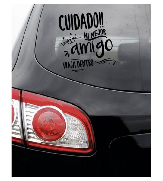Pegatina Cuidado Amigo Viaja Dentro