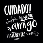 Pegatina Cuidado Amigo Viaja Dentro