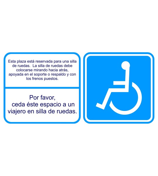 Indicativos PMR "Silla de Ruedas Lado Izquierdo a Contramarcha"
