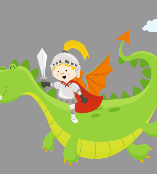 Vinilo de Dragón y Caballero