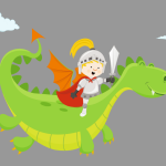 Vinilo de Dragón y Caballero